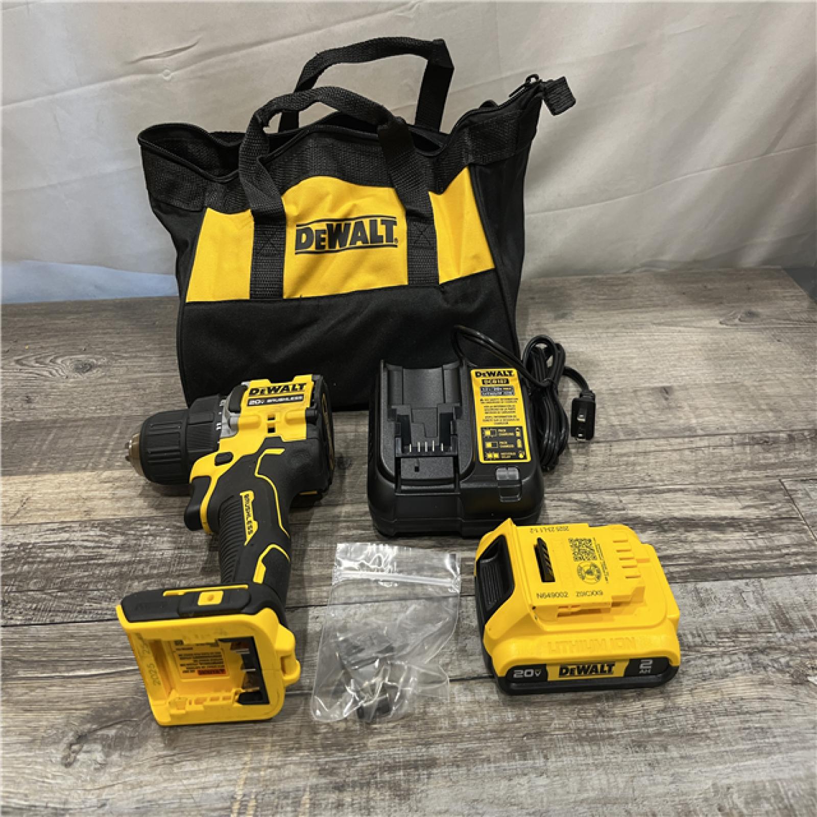 AS-IS DEWALT Atomic 20V Lithium-Ion Cordless Compact 1/2 in. Drill/Driver Kit
