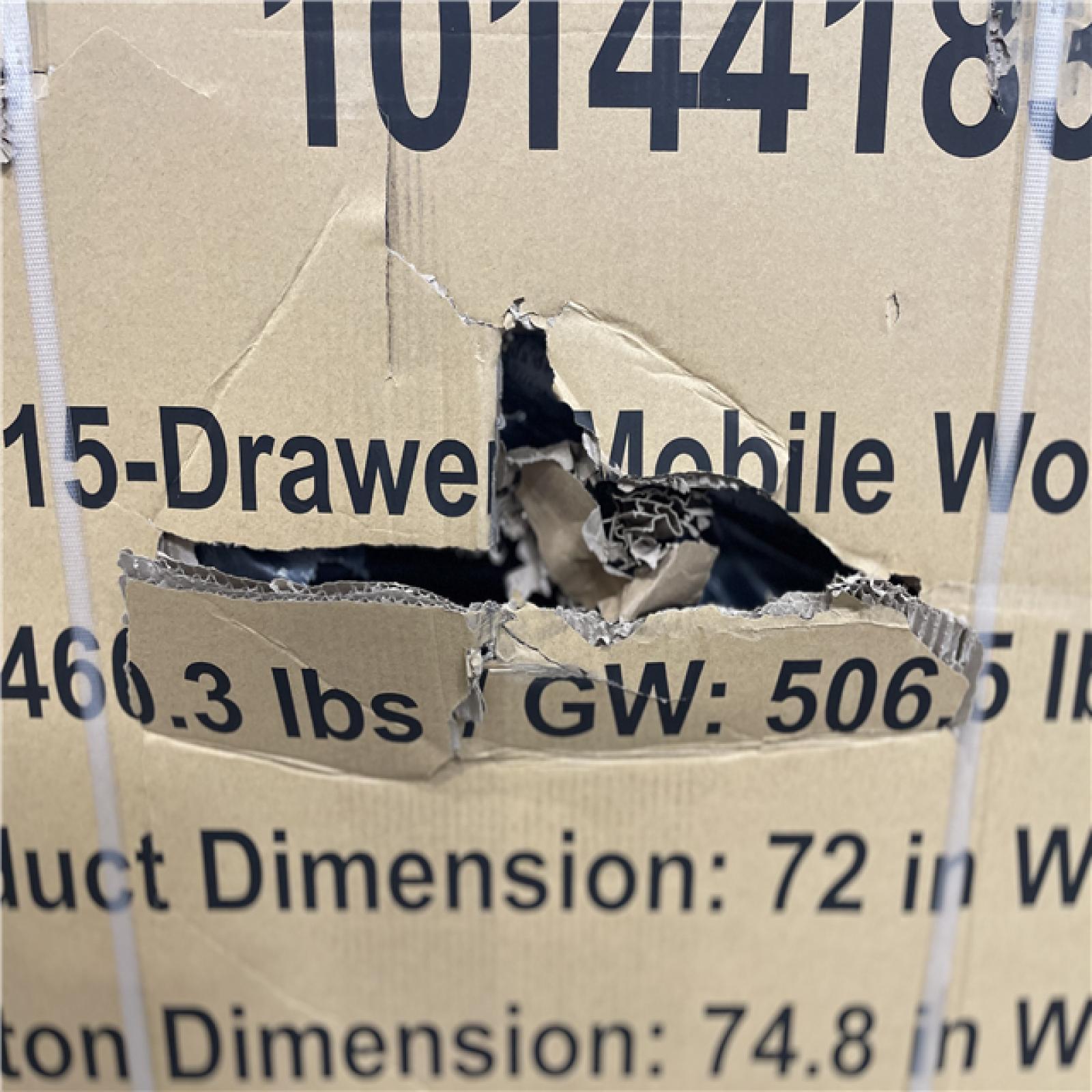 DALLAS LOCATION -Husky Heavy-Duty 72 in. W 15-Drawer Matte Black Mobile Workbench with Wood top