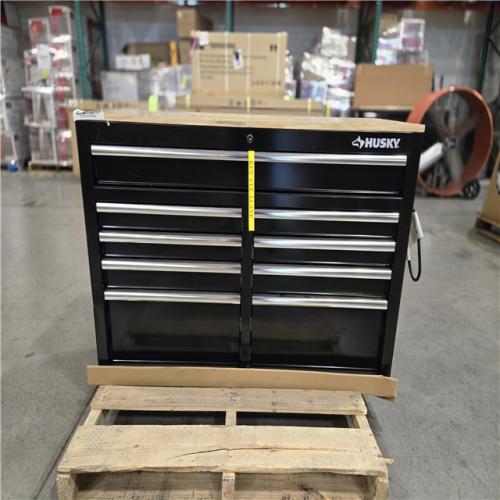 DALLAS LOCATION- AS-IS HUSKY Tool Storage 46 in. W x 18 in. D 9-Drawer Mobile Workbench Cabinet in Gloss Black