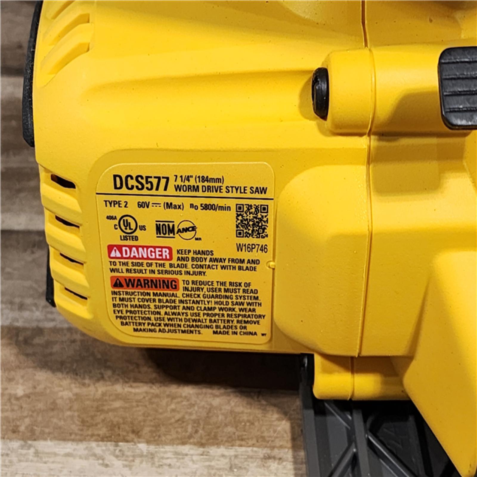 HOUSTON LOCATION - AS-IS DEWALT FLEXVOLT 60V MAX Cordless Brushless 7-1/4 in. Wormdrive Style Circular Saw (Tool Only)