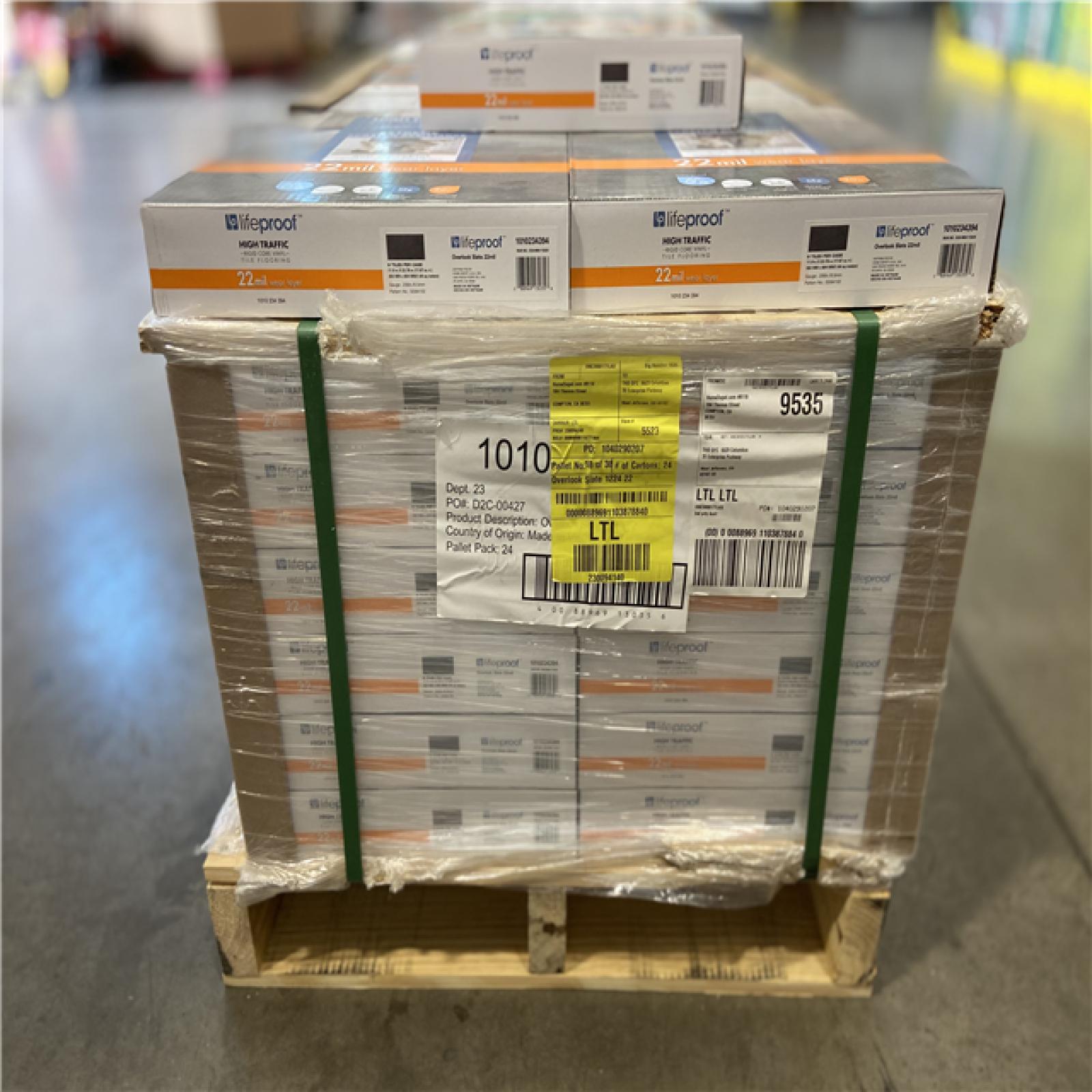 DALLAS LOCATION - Lifeproof Overlook Slate 22 MIL x 11.9 in. W x 23.8 in. L Click Lock Waterproof Vinyl Tile Flooring (17.7 sqft/case) -15 UNITS