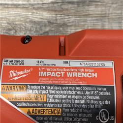 AS-IS Milwaukee 18-Volt Lithium-Ion Brushless 1/2 in. High Torque Impact Wrench with Friction Ring (Tool-Only)