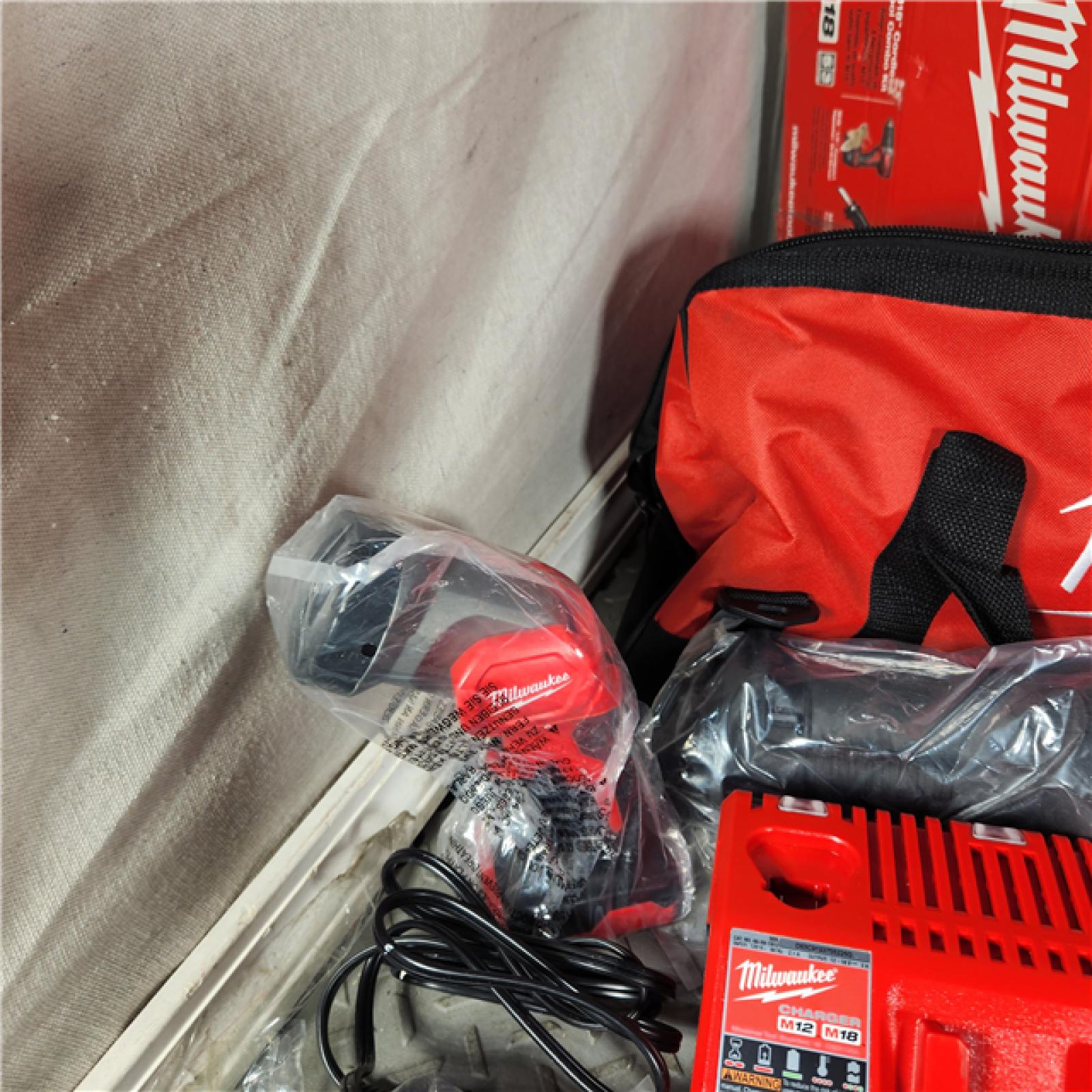 Houston Location - AS-IS Milwaukee M18 Cordless 4 -Tool Combo Kit 2x 3AH Batteries - Appears IN NEW Condition