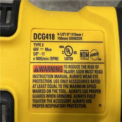 AS-IS DEWALT FLEXVOLT 60V MAX Cordless Brushless 4.5 in. to 6 in. Small Angle Grinder with Kickback Brake (Tool Only)