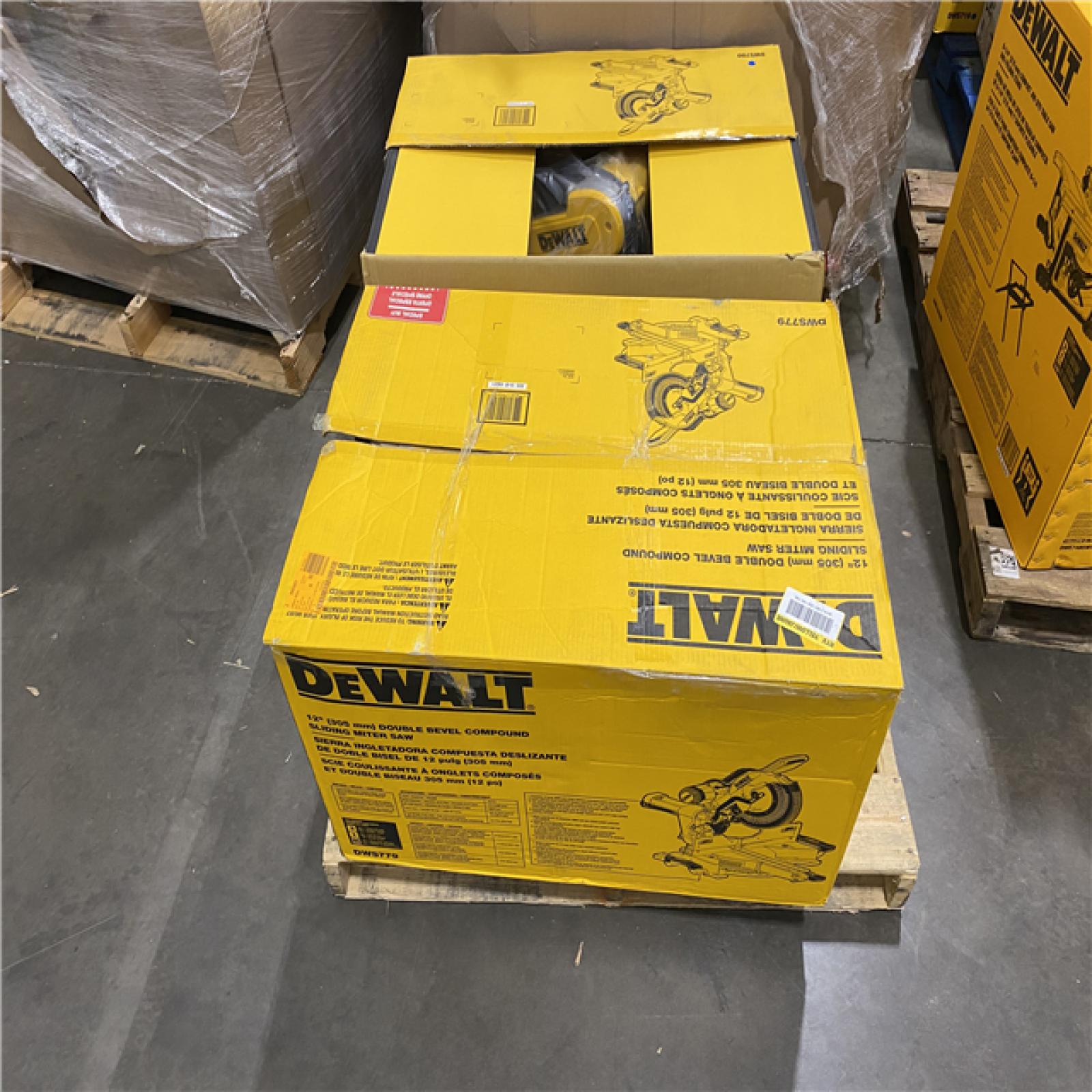 Dallas Location - As-Is DEWALT 15 Amp Corded 12 in. Double Bevel Sliding Compound Miter Saw (Lot Of 2)