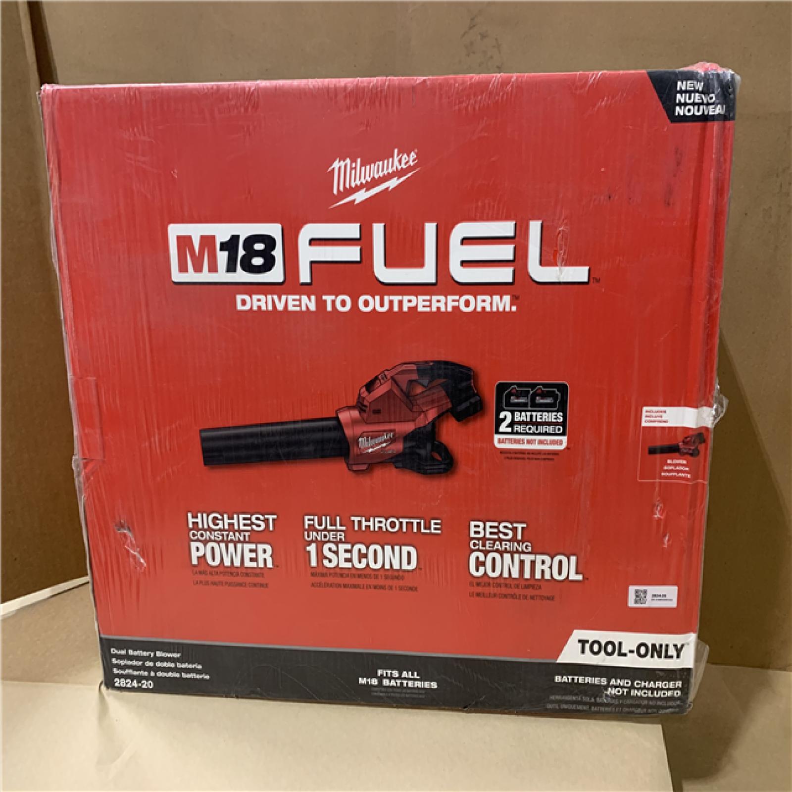 New - Milwaukee M18 FUEL Dual Battery 145 Mph 600 CFM 18 V Battery Handheld Blower Tool Only