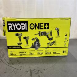 NEW! - RYOBI ONE+ 18V Cordless 6-Tool Combo Kit with 1.5 Ah Battery  4.0 Ah Battery  and Charger