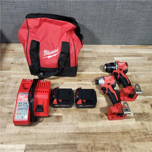 HOUSTON LOCATION - AS - IS Milwaukee 18V Lithium-Ion Brushless Cordless Compact Drill/Impact Combo Kit