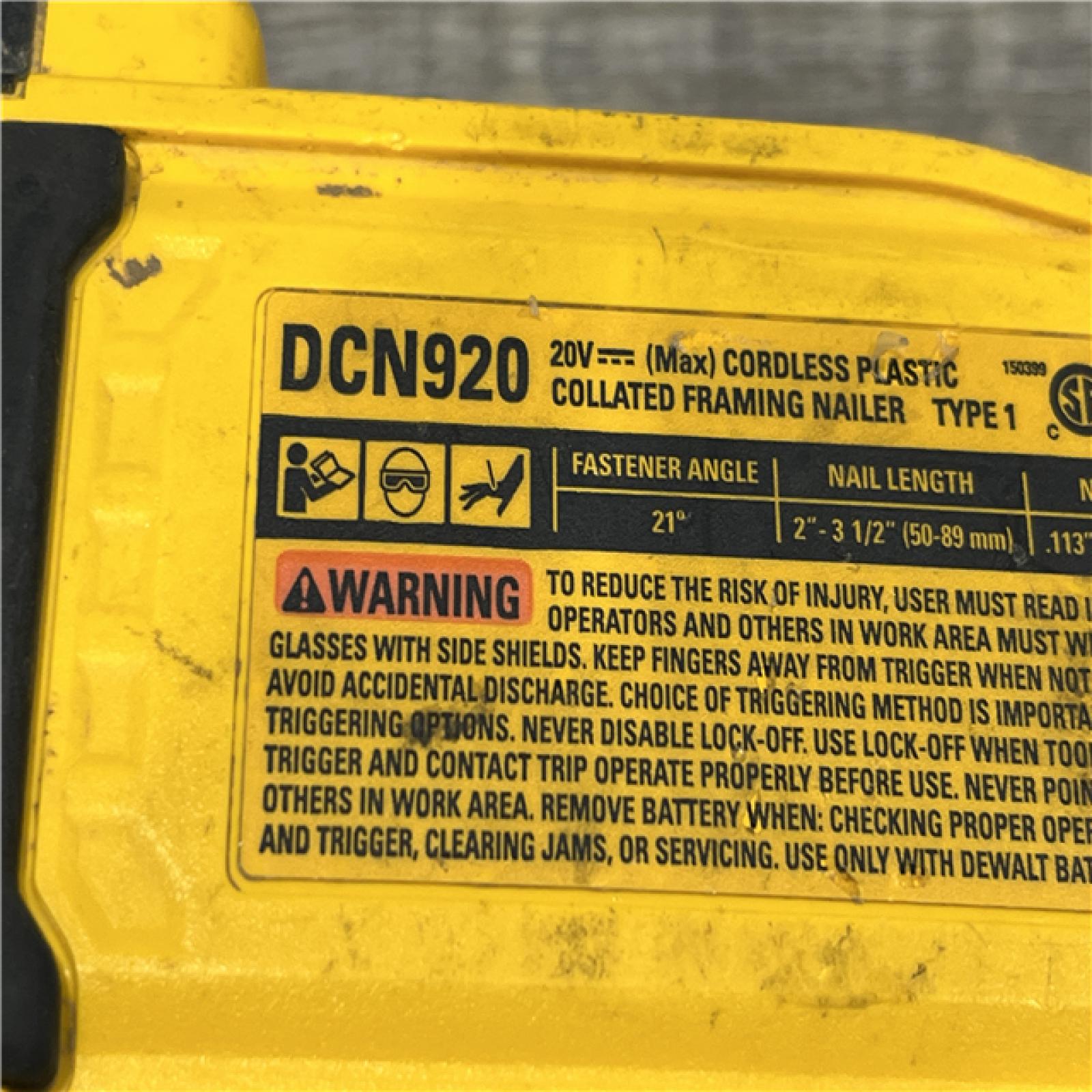 AS-IS DEWALT 20-Volt 21° Cordless Framing Nailer (Tool-Only)