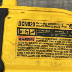AS-IS DEWALT 20-Volt 21° Cordless Framing Nailer (Tool-Only)