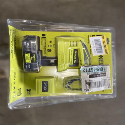 NEW! - RYOBI 18V ONE+ 150-Watt Portable Battery Inverter Power Source and Charger for 18V ONE+ Batteries with 2.0Ah Battery