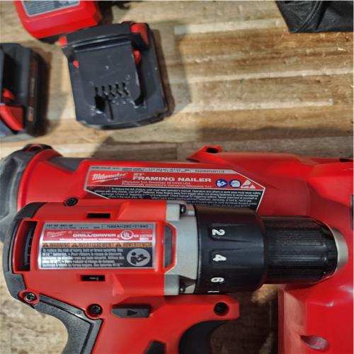 Houston Location AS-IS Milwaukee Drill and Nail Gun and Batteries QTY/2 with Charger
