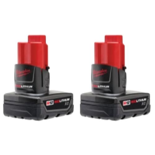 NEW - Milwaukee 12-Volt Lithium-Ion XC Extended Capacity 3.0 Ah Battery Pack (2-Pack)