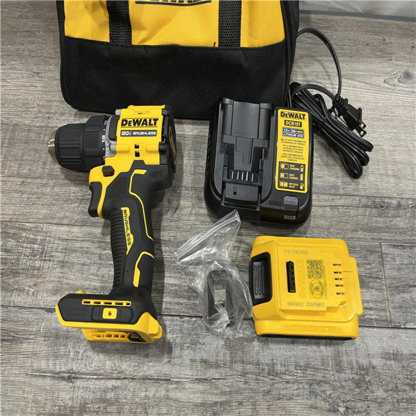 AS-IS DEWALT Atomic 20V Lithium-Ion Cordless Compact 1/2 in. Drill/Driver Kit