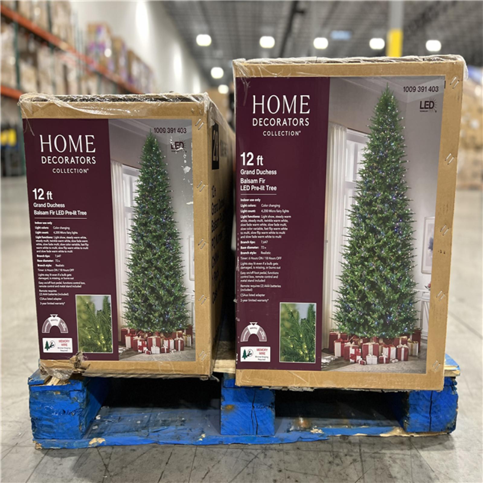 NEW! HOME DECORATORS 12FT GRAND DUCHESS BALSAM FIR LED PRELIT TREE