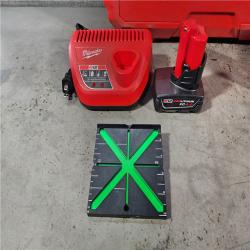 HOUSTON LOCATION - AS-IS Milwaukee-3632-21 M12 Green Beam Laser 360Â° 3-Plane Kit
