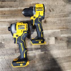 HOUSTON LOCATION - AS-IS Dewalt DCK225D2 20V MAX ATOMIC Brushless Compact Lithium-Ion 1/2 in. Cordless Drill Driver and 1/4 in. Impact Driver Combo Kit with 2 Batteries 2 Ah