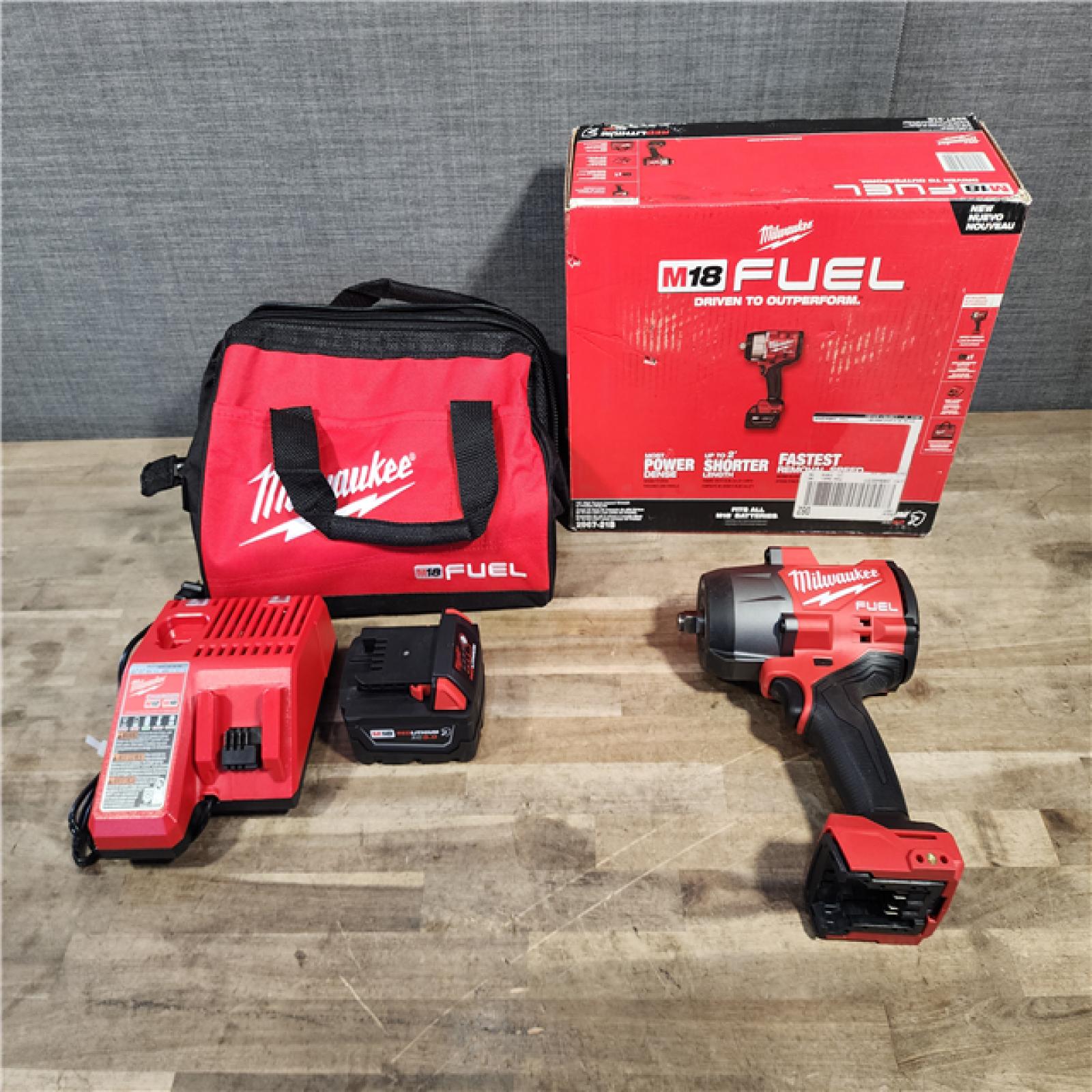 HOUSTON LOCATION - AS-IS Milwaukee M18 1/2 in. Cordless Brushless High Torque Impact Wrench Kit (Battery & Charger)