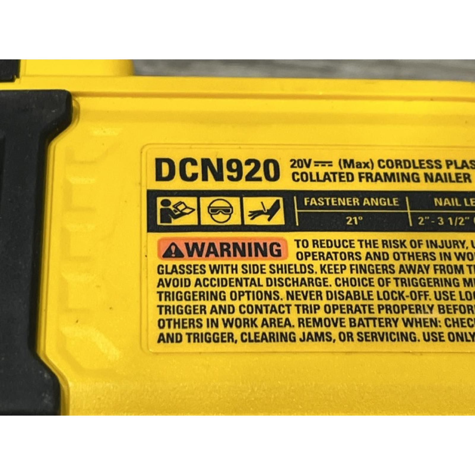 AS-IS DEWALT 20-Volt 21° Cordless Framing Nailer (Tool-Only)