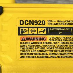 AS-IS DEWALT 20-Volt 21° Cordless Framing Nailer (Tool-Only)