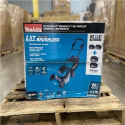 DALLAS LOCATION- AS-IS MAKITA 21 in. 18V X2 (36V) LXT Lithium-Ion Cordless Walk Behind Self Propelled Lawn Mower Kit