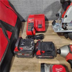 HOUSTON LOCATION - AS-IS MILWAUKEE 8 TOOL COMBO KIT W/ (2) BATTERY & CHARGER