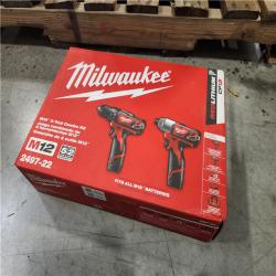 NEW! -  Milwaukee M12 12V Lithium-Ion Cordless Hammer Drill/Impact Driver Combo Kit (2-Tool) with (2) 1.5Ah Batteries  Charger & Bag