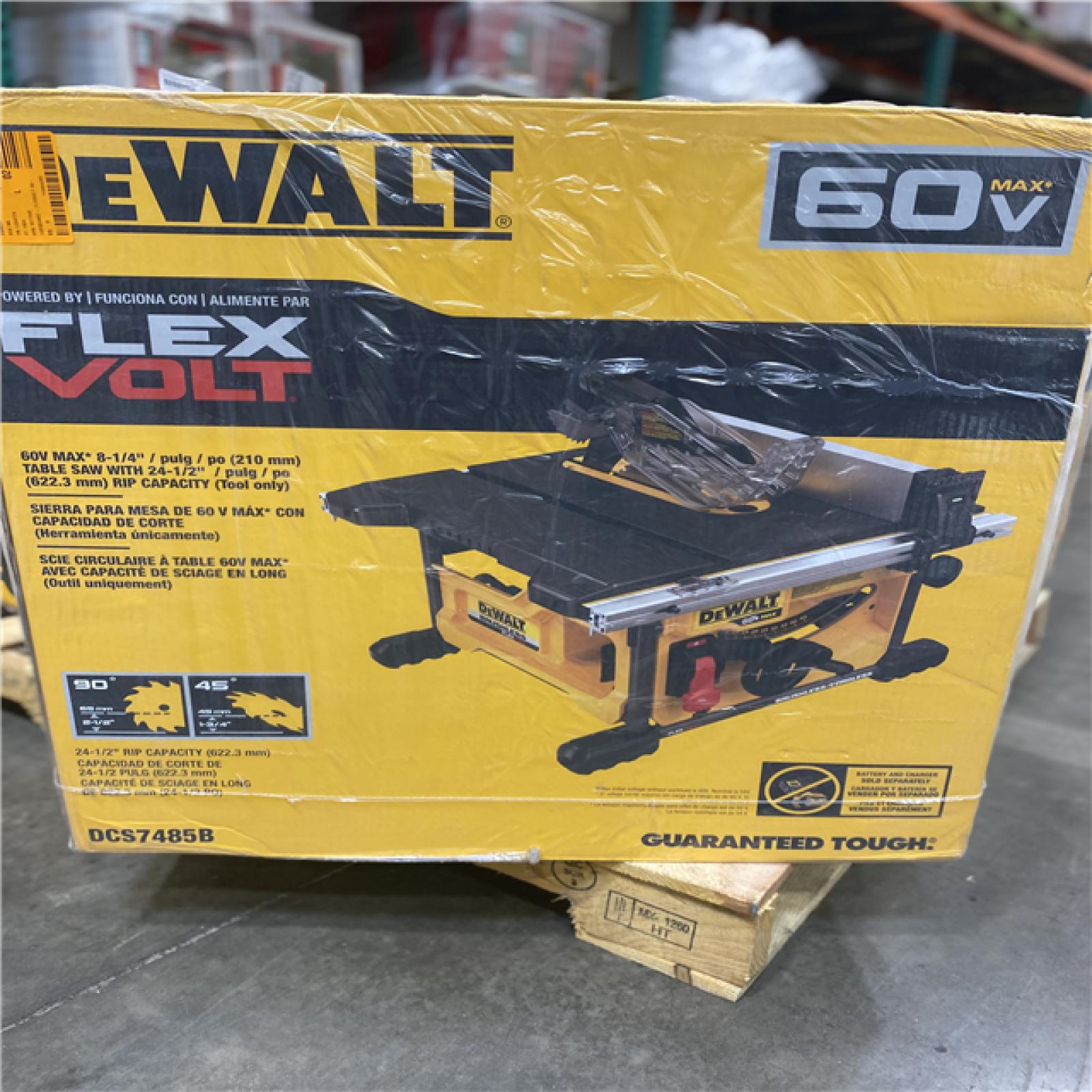 NEW-  DeWALT DCS7485B FLEXVOLT 60-Volt 8-1/4-Inch Adjustable Table Saw - Bare Tool