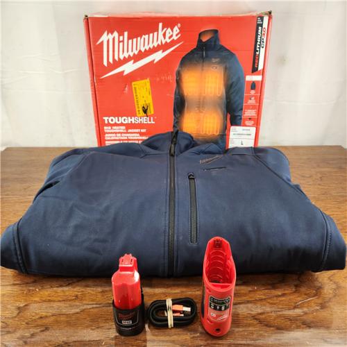 AS-IS Milwaukee M18 Cordless TOUGHSHELL Navy Blue Heated Jacket Kit (Large)