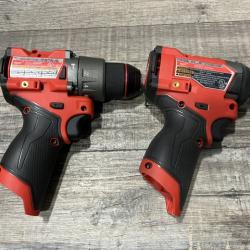 AS-IS Milwaukee FUEL 12-Volt Lithium-Ion Brushless Cordless Hammer Drill and Impact Driver Combo Kit