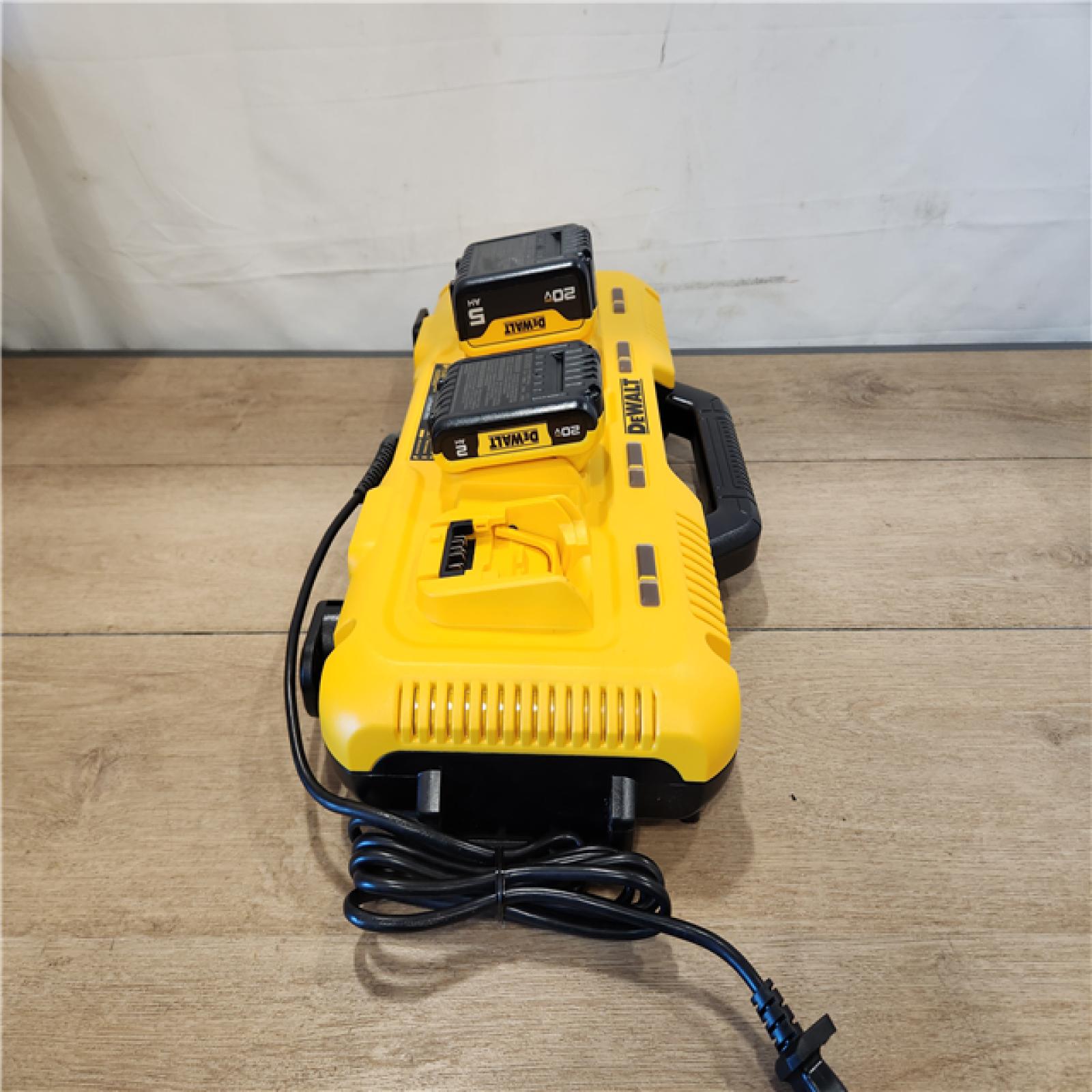 AS-IS- 20-Volt MAX 4-Port Charger with 20-Volt MAX Lithium-Ion 5.0 Ah and 2.0 Ah Batteries