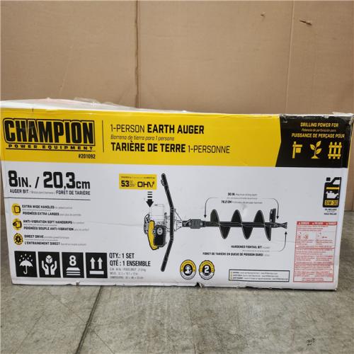 Phoenix NEW Champion Power Equipment 53cc 4-Cycle Gas Powered 1-Man Earth Auger with 8 in. Bit