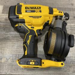 AS-IS DEWALT 20V MAX Lithium-Ion 15-Degree Electric Cordless Roofing Nailer Kit