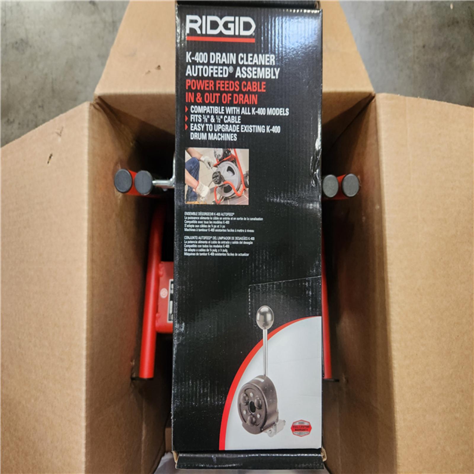 Phoenix NEW RIDGID K-400 AutoFeed Drain Cleaning Snake Auger 120-Volt Drum Machine and C-32IW 3/8 in. x 75 ft. Cable + Tool Set & Gloves