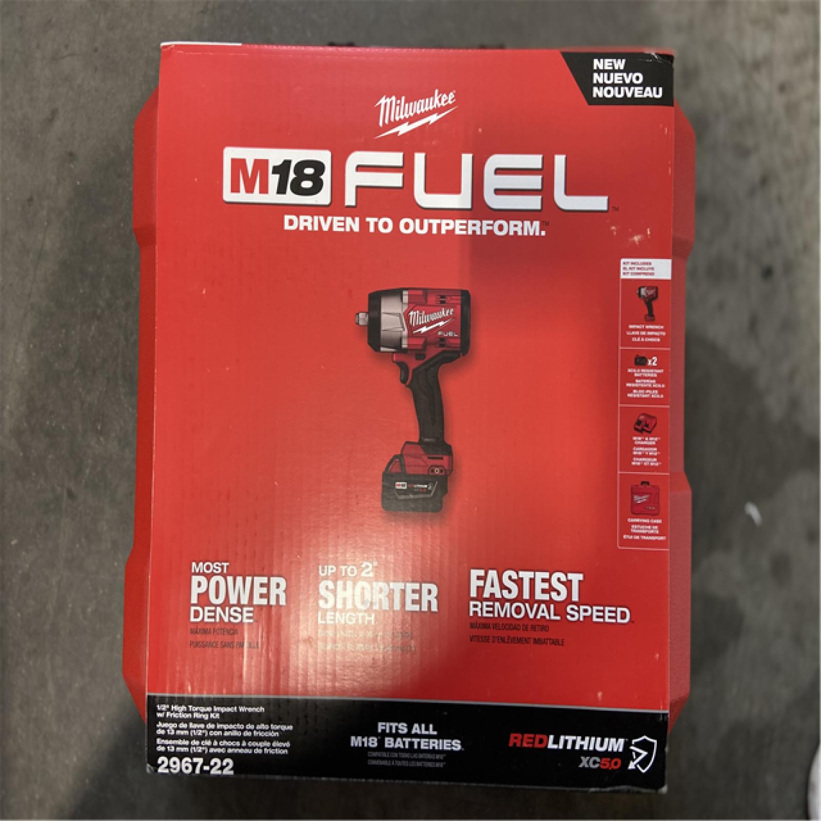 NEW! - Milwaukee M18 FUEL 18V Lithium-Ion Brushless Cordless High-Torque 1/2 in. Impact Wrench w/Friction Ring Kit