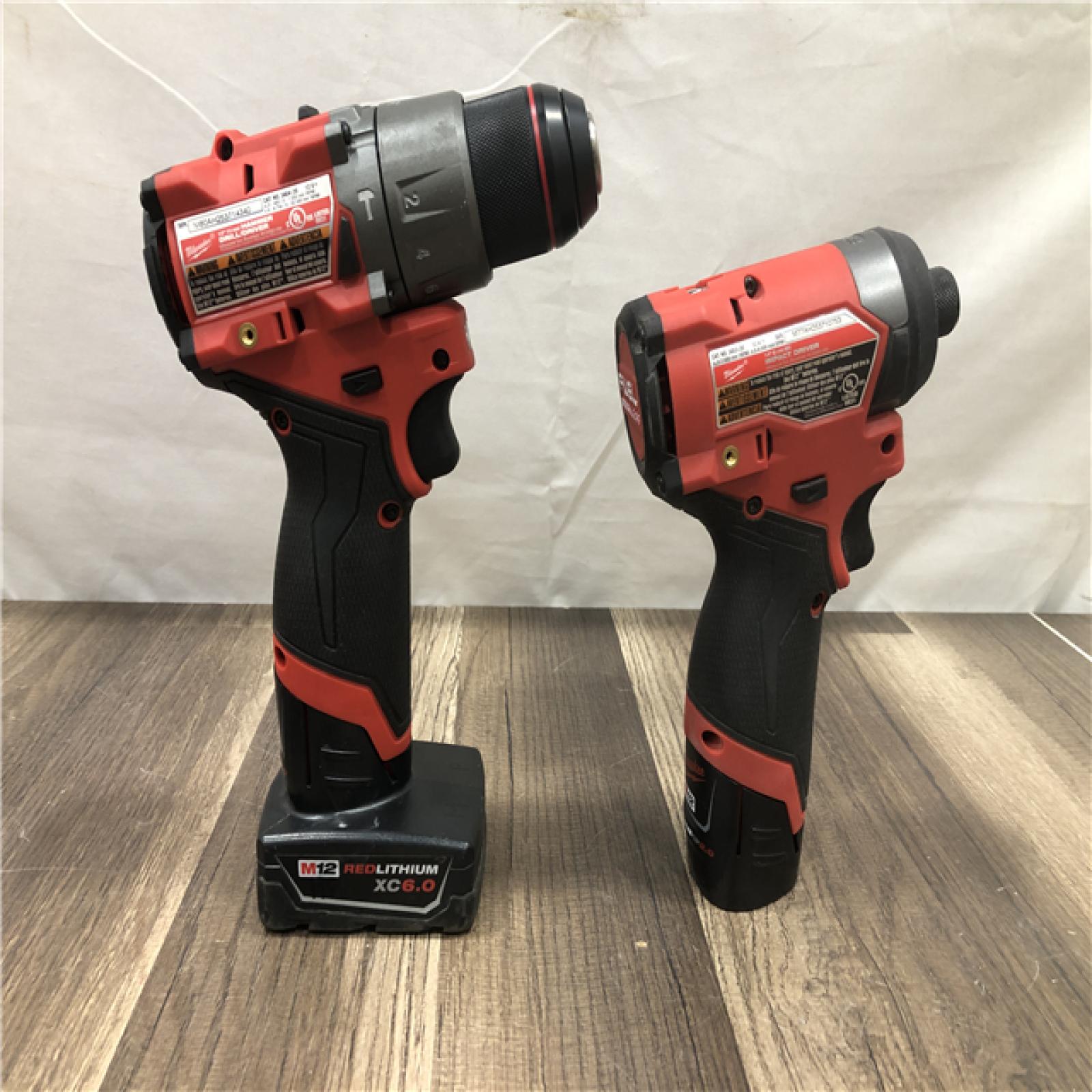 AS-IS Milwaukee FUEL 12-Volt Lithium-Ion Brushless Cordless Hammer Drill and Impact Driver Combo Kit
