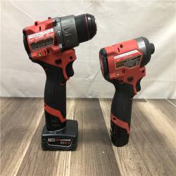 AS-IS Milwaukee FUEL 12-Volt Lithium-Ion Brushless Cordless Hammer Drill and Impact Driver Combo Kit
