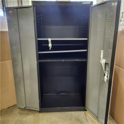 Phoenix AS-IS Husky Regular Duty 46 in. W x 72 in. H x 24 in. D 4-Shelf 22-Gauge Steel Freestanding Garage Storage Cabinet in Black and Gray