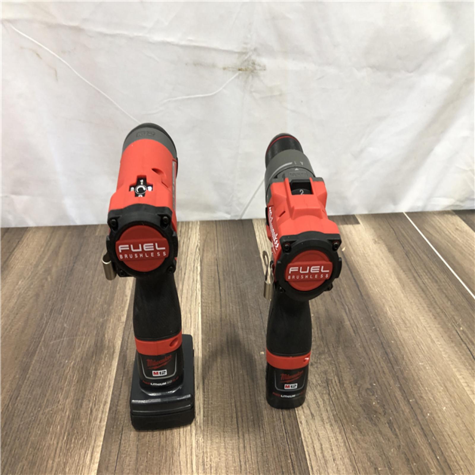 AS-IS Milwaukee FUEL 12-Volt Lithium-Ion Brushless Cordless Hammer Drill and Impact Driver Combo Kit