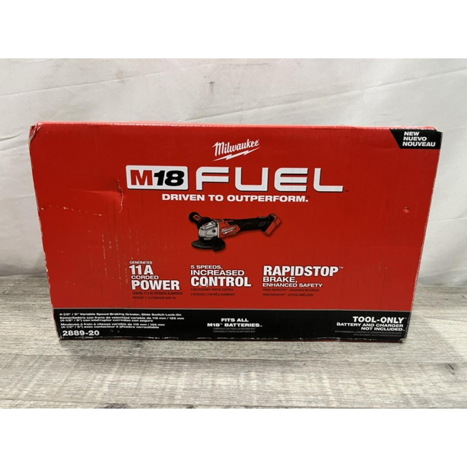 NEW - Milwaukee FUEL 18V Lithium-Ion Brushless Cordless 4-1/2 in./5 in. Grinder with Variable Speed & Slide Switch (Tool-Only)