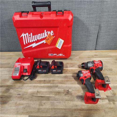 HOUSTON LOCATION - AS-IS (APPEARS LIKE NEW) MILWAUKEE M18 FUEL 18V Lithium-Ion Brushless Cordless Hammer Drill and Impact Driver Combo Kit (2-Tool) with 2 Batteries