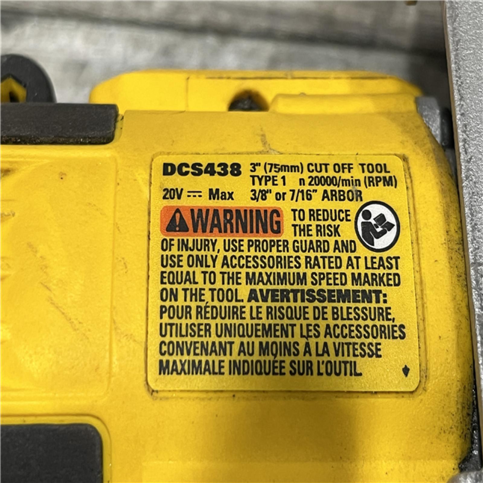 AS-IS DEWALT 20V XR Cordless 3 in. Cut-Off Tool (Tool Only)