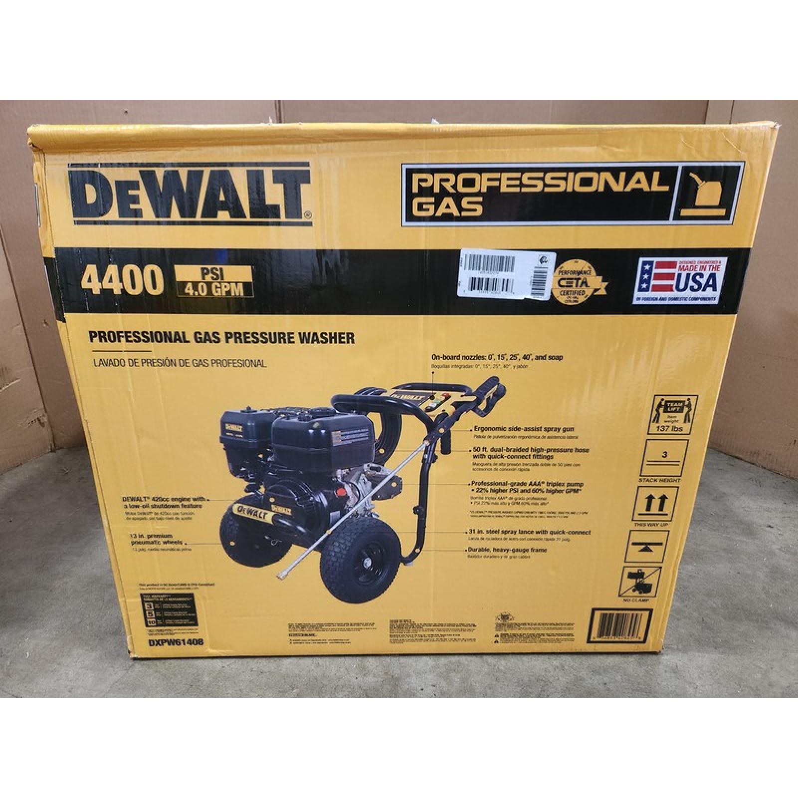 Phoenix NEW DEWALT 4400 PSI 4.0 GPM Cold Water Gas Pressure Washer