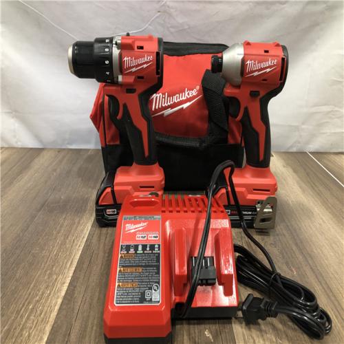 AS-IS Milwaukee 18V Lithium-Ion Brushless Cordless Compact Drill/Impact Combo Kit