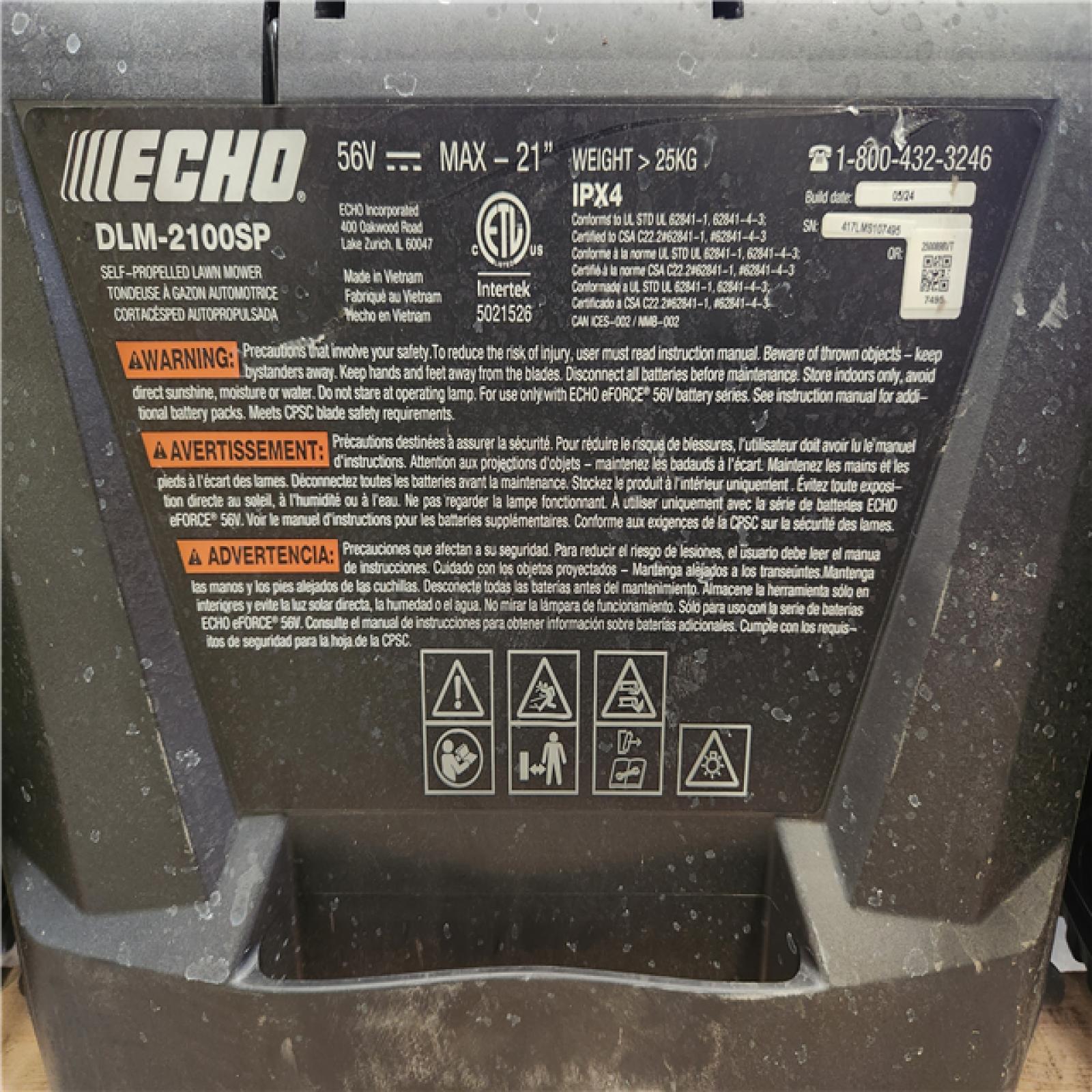 Phoenix AS-IS ECHO 56V 21 in. Cordless Battery 3-in-1 Walk Behind Self-Propelled Lawn Mower w/ (2) 5Ah Batteries and Rapid Charger (NO Bag)