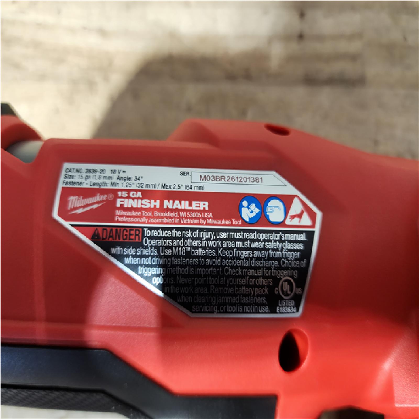 Houston Location AS-IS Milwaukee FUEL 18-Volt Lithium-Ion Brushless Cordless Gen II 16-Gauge Angled Finish Nailer (Tool-Only)