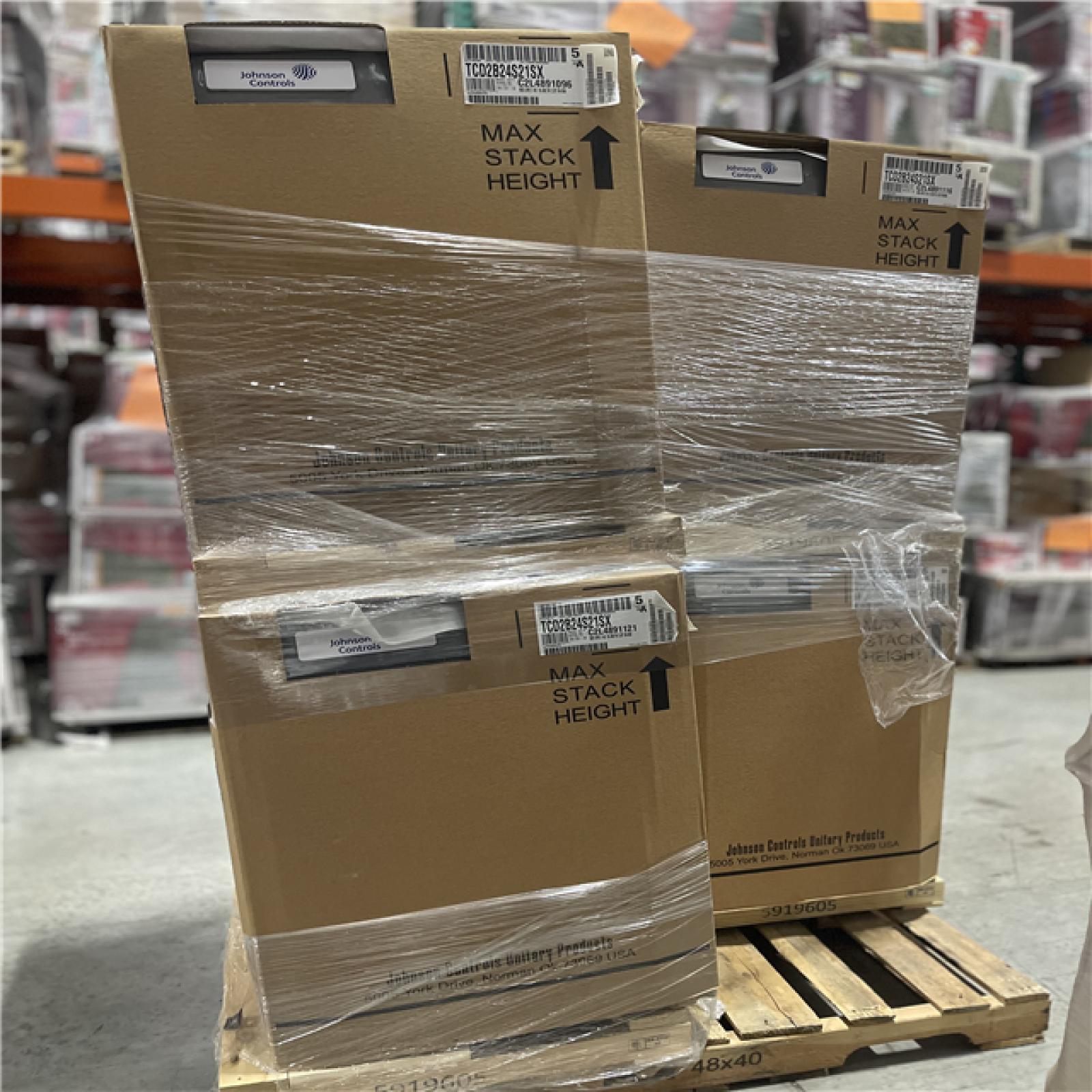 DALLAS LOCATION- JOHNSON CONTROLS 2 Ton 13.4 SEER 1 STAGE AC UNIT PALLET (4 UNITS)