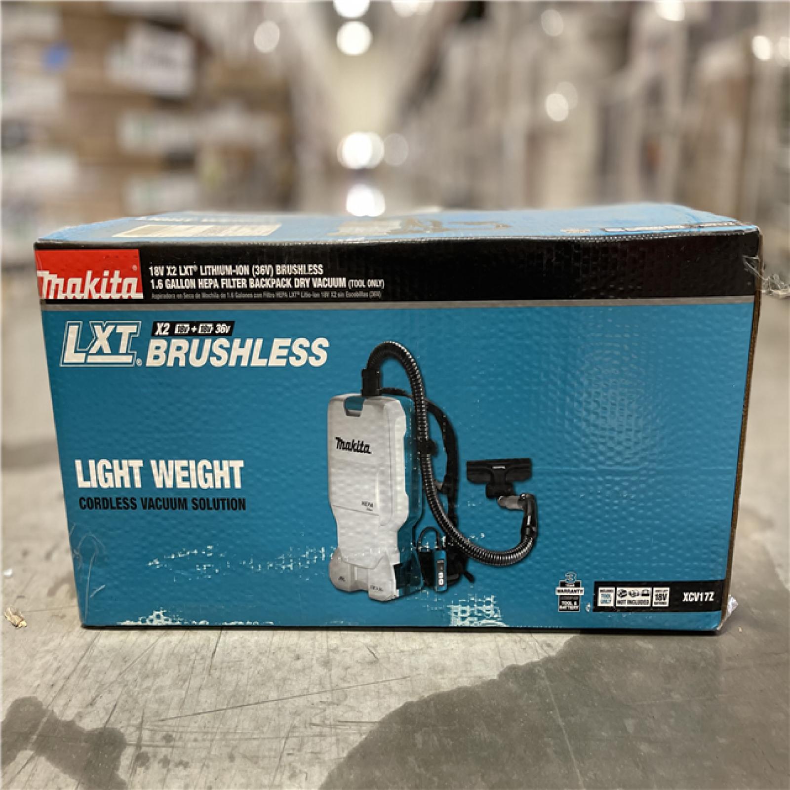 NEW! - Makita 18V X2 LXT Lithium-Ion (36V) Brushless Cordless 1.6 Gal. HEPA Filter Backpack Dry Vacuum (Tool-Only)