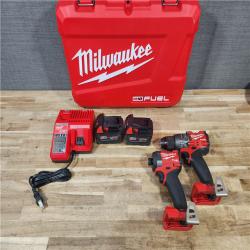 HOUSTON LOCATION - AS - IS Milwaukee FUEL 18V Lithium-Ion Brushless Cordless Hammer Drill and Impact Driver Combo Kit