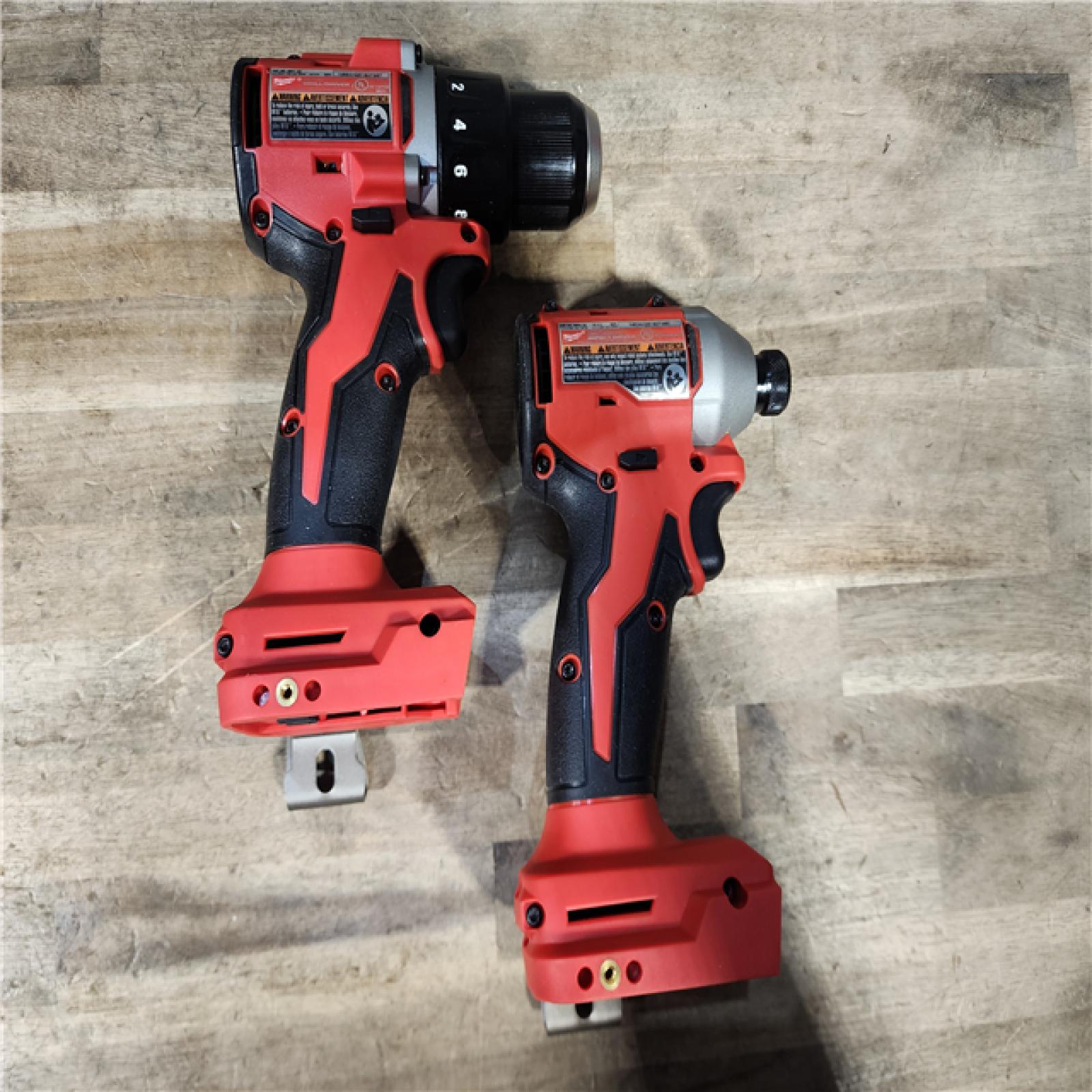 HOUSTON LOCATION - AS-IS Milwaukee M18 18V Lithium-Ion Brushless Cordless Compact Drill/Impact Combo Kit (2-Tool) W/(2) 2.0 Ah Batteries  Charger & Bag